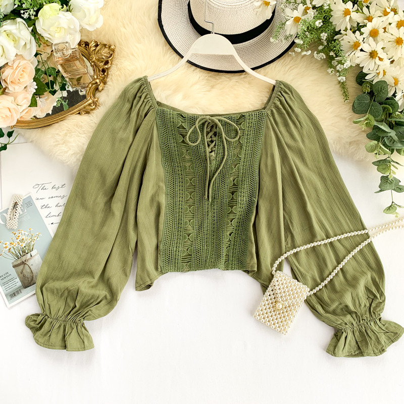 Bluza casual dama cu cravate si broderie in mai multe culori