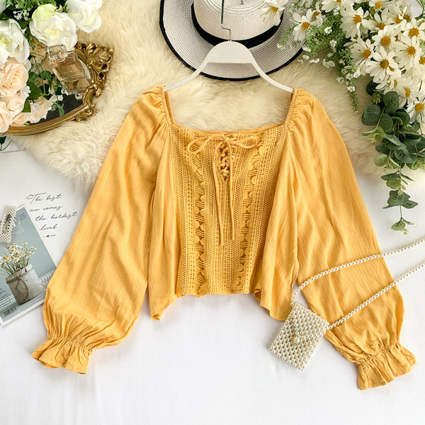 Bluza casual dama cu cravate si broderie in mai multe culori