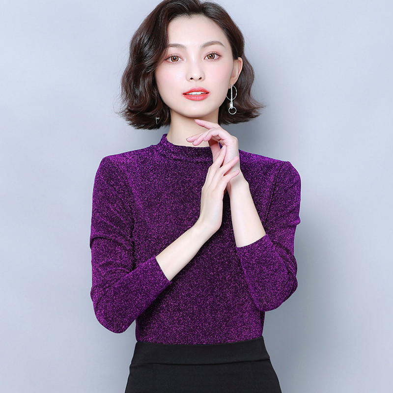 Bluză de damă modernă în patru culori cu efect strălucitor