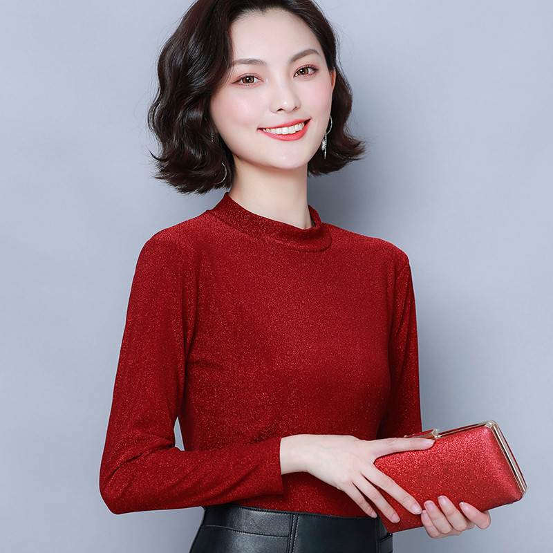 Bluză de damă modernă în patru culori cu efect strălucitor