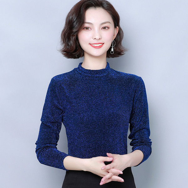 Bluză de damă modernă în patru culori cu efect strălucitor