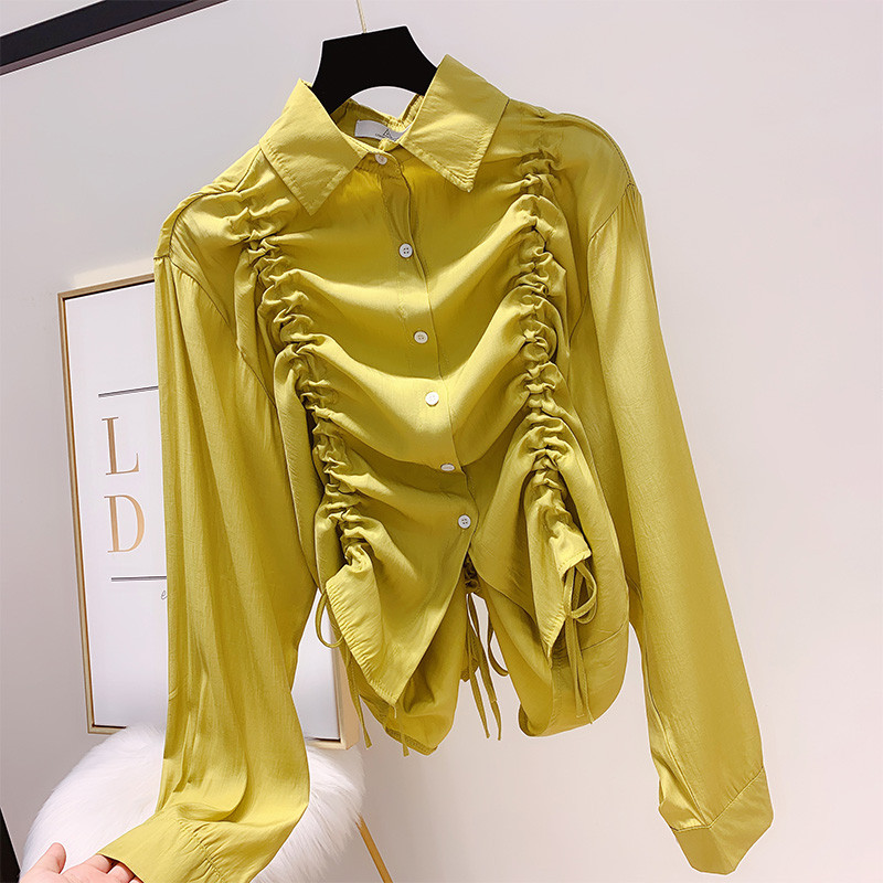 Cămașă de damă cu cravate în trei culori