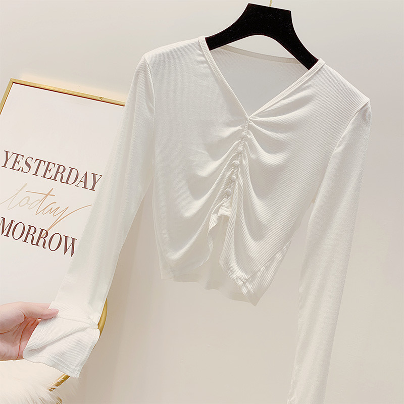 Bluza scurta de dama cu nasturi in trei culori