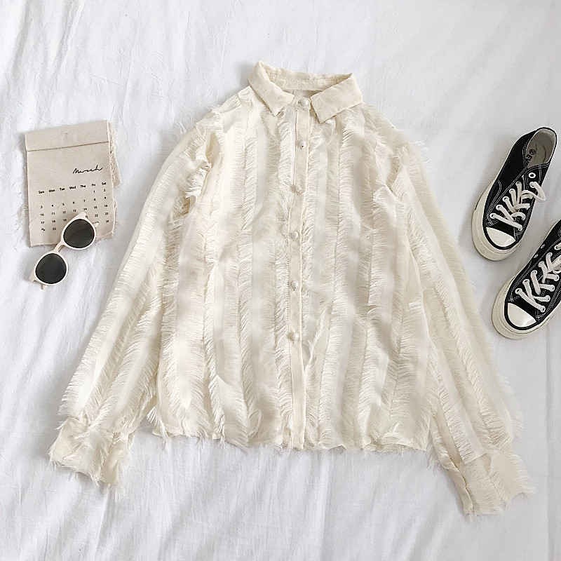 Cămașă elegantă de damă în trei culori, cu mâneci lungi și guler clasic