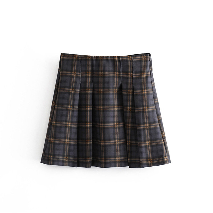 Fusta scurta plisata de dama cu talie inalta - doua culori