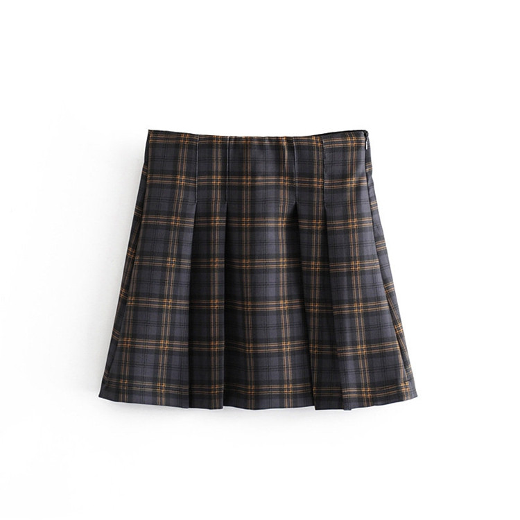 Fusta scurta plisata de dama cu talie inalta - doua culori