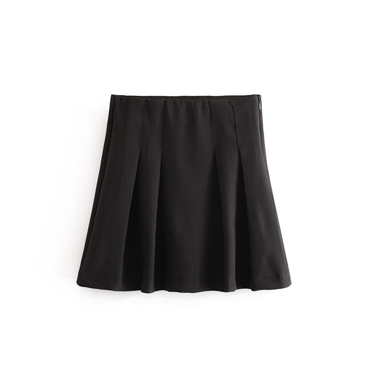 Fusta scurta plisata de dama cu talie inalta - doua culori