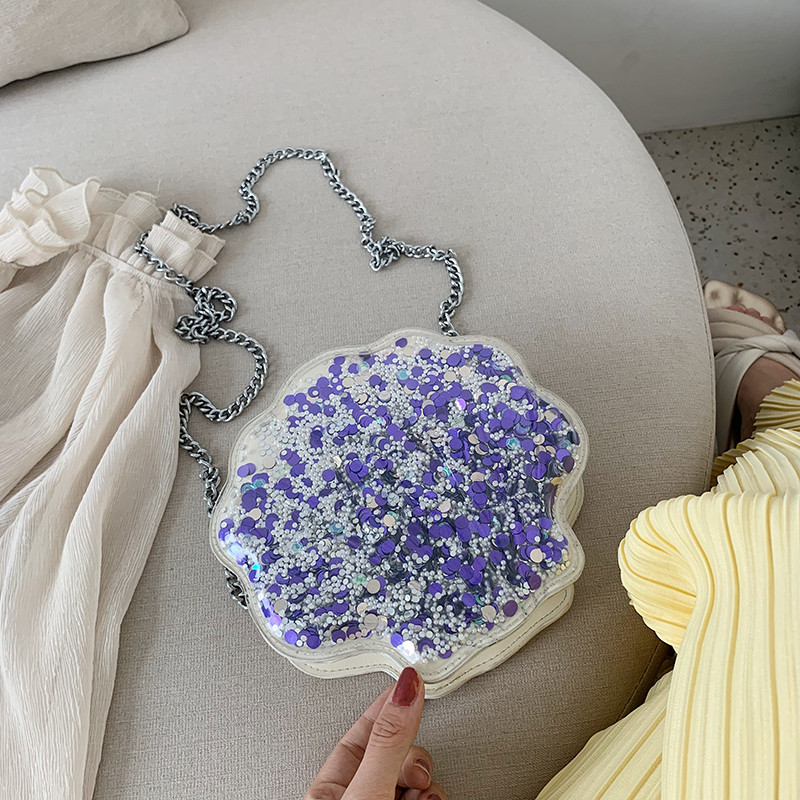 Geanta de dama din piele cu paiete in trei culori