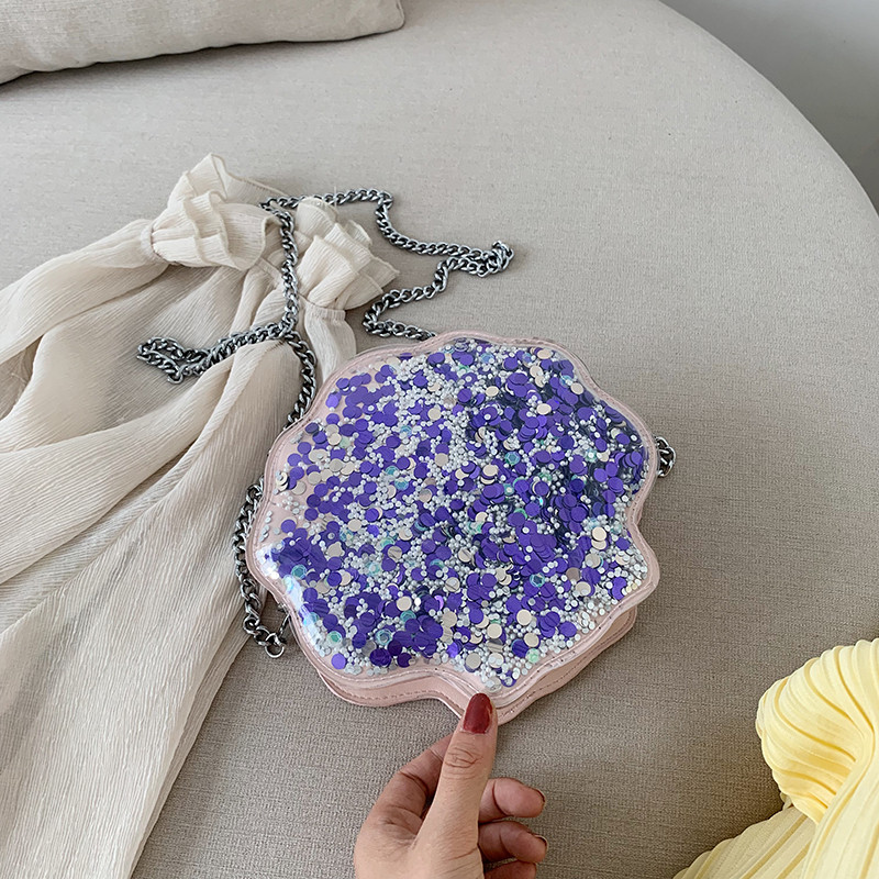 Geanta de dama din piele cu paiete in trei culori