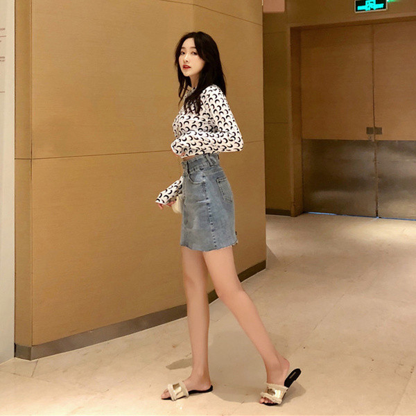 Fusta casual dama - model montat in culoarea albastra