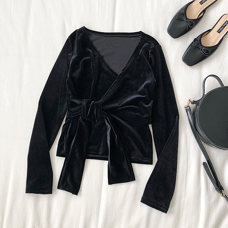 Aktuális női bársony blúz három színben