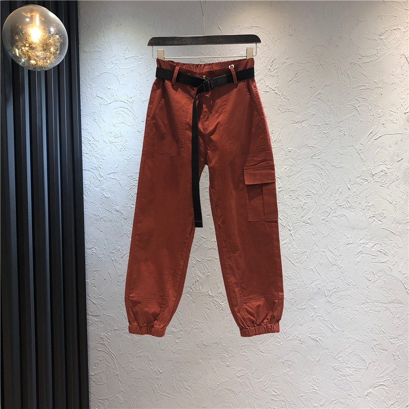 Дамски ежедневни панталони с висока талия и джоб в три цвята