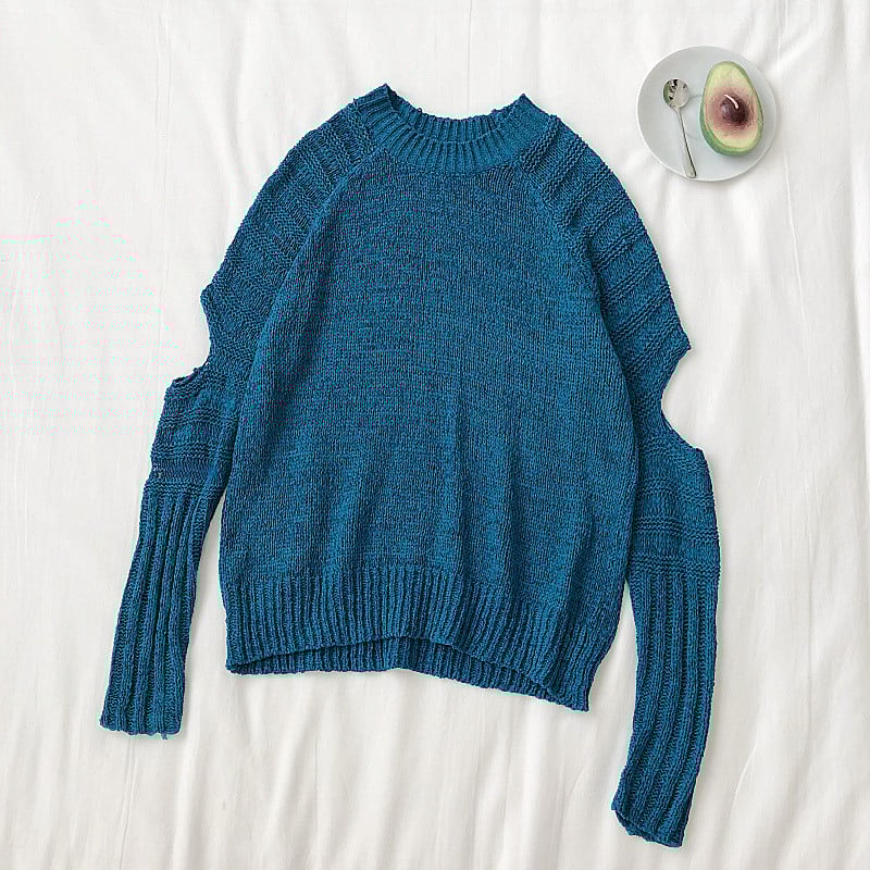 Pulover de dama model nou cu decolteu O in trei culori