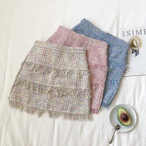 Fusta de dama eleganta in trei culori cu fermoar si talie inalta