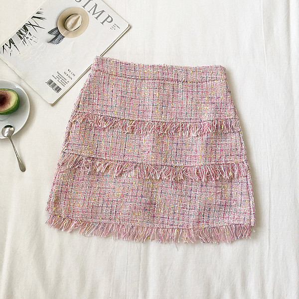 Fusta de dama eleganta in trei culori cu fermoar si talie inalta