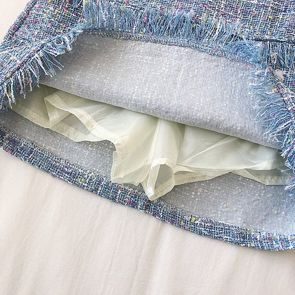 Fusta de dama eleganta in trei culori cu fermoar si talie inalta