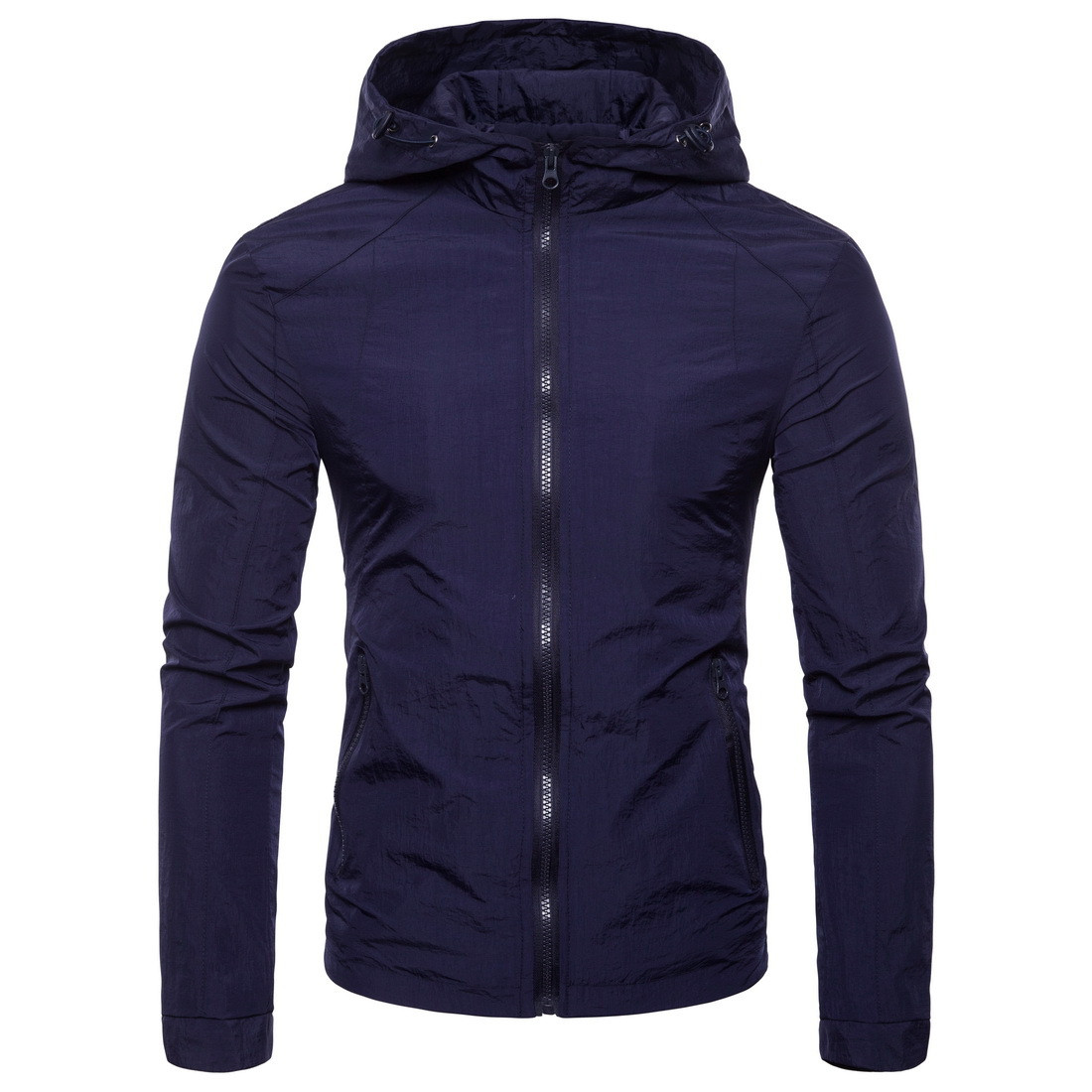 Geaca de zi cu zi pentru barbati cu gluga si fermoar in patru culori
