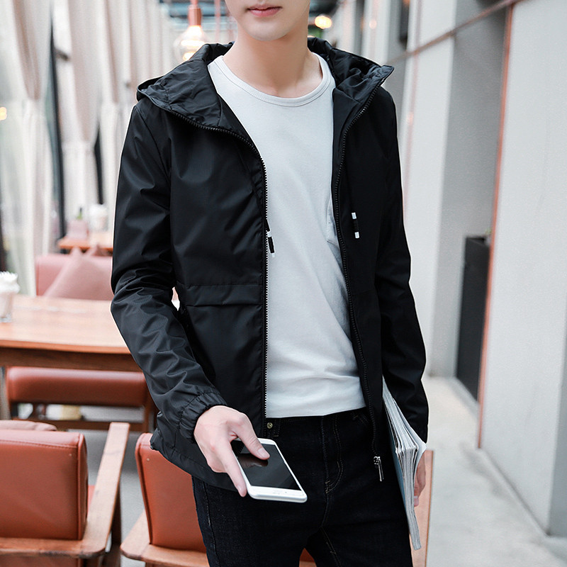 Jachetă modernă de toamnă pentru bărbați cu fermoar și șireturi în trei culori