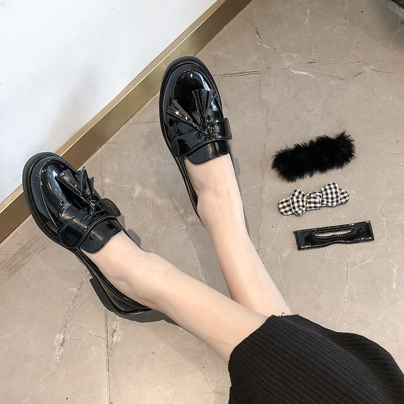 Mocasini moderni de dama din piele ecologica de culoare neagra