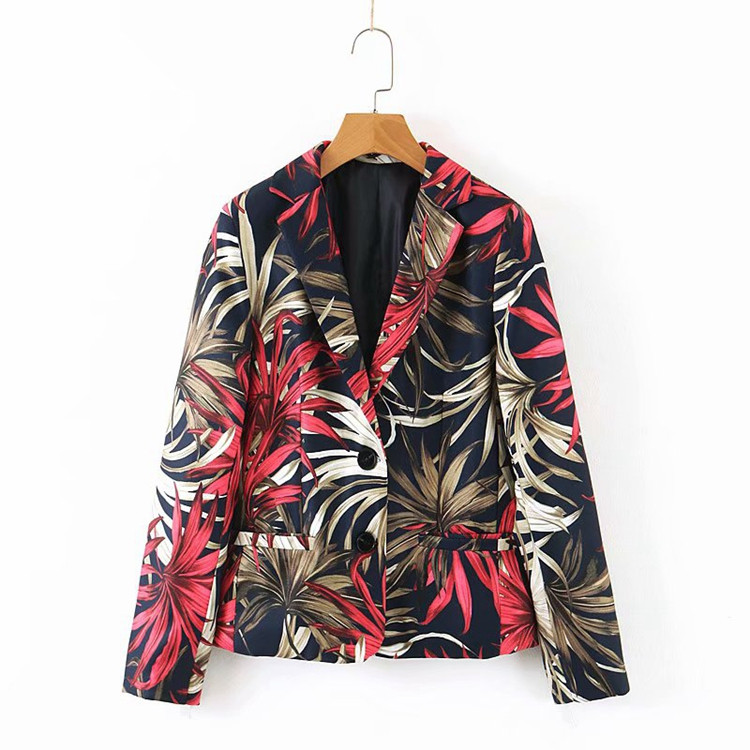 Дамско модерно сако с флорален десен