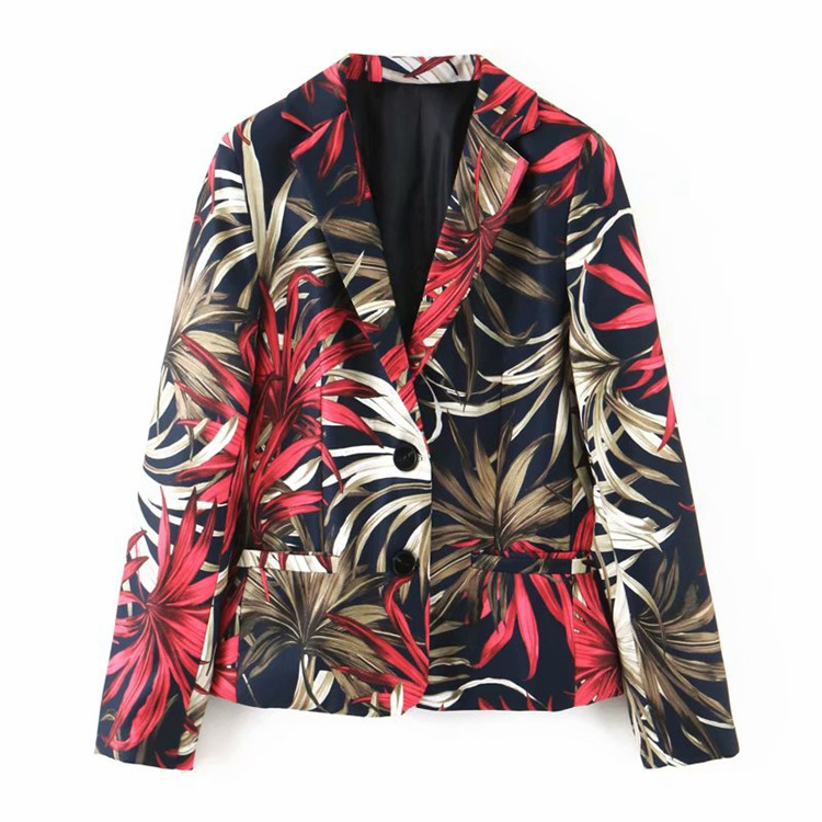 Дамско модерно сако с флорален десен