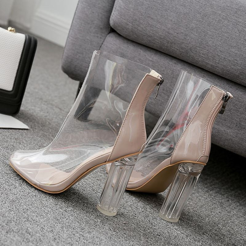 Модерни дамски обувки на висок ток с цип 