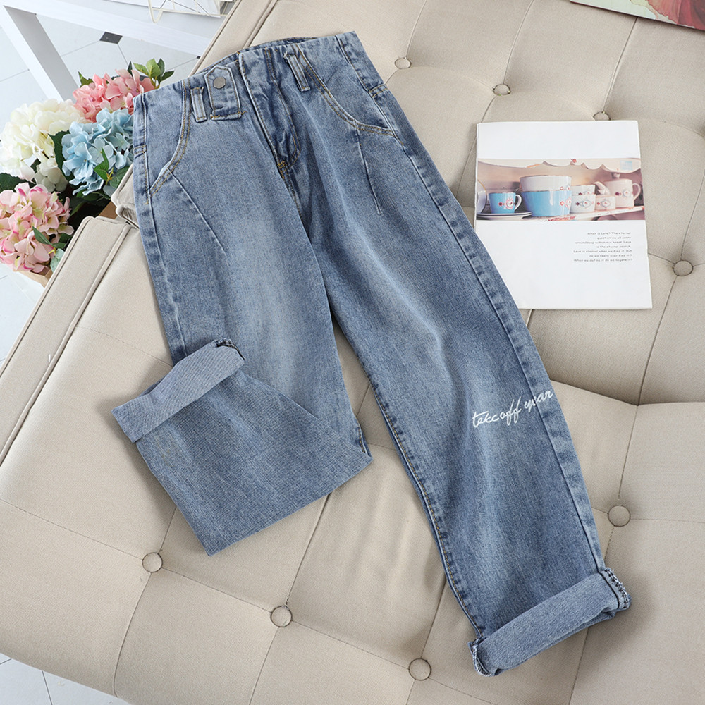 Blugi casual de dama cu inscriptie in doua culori