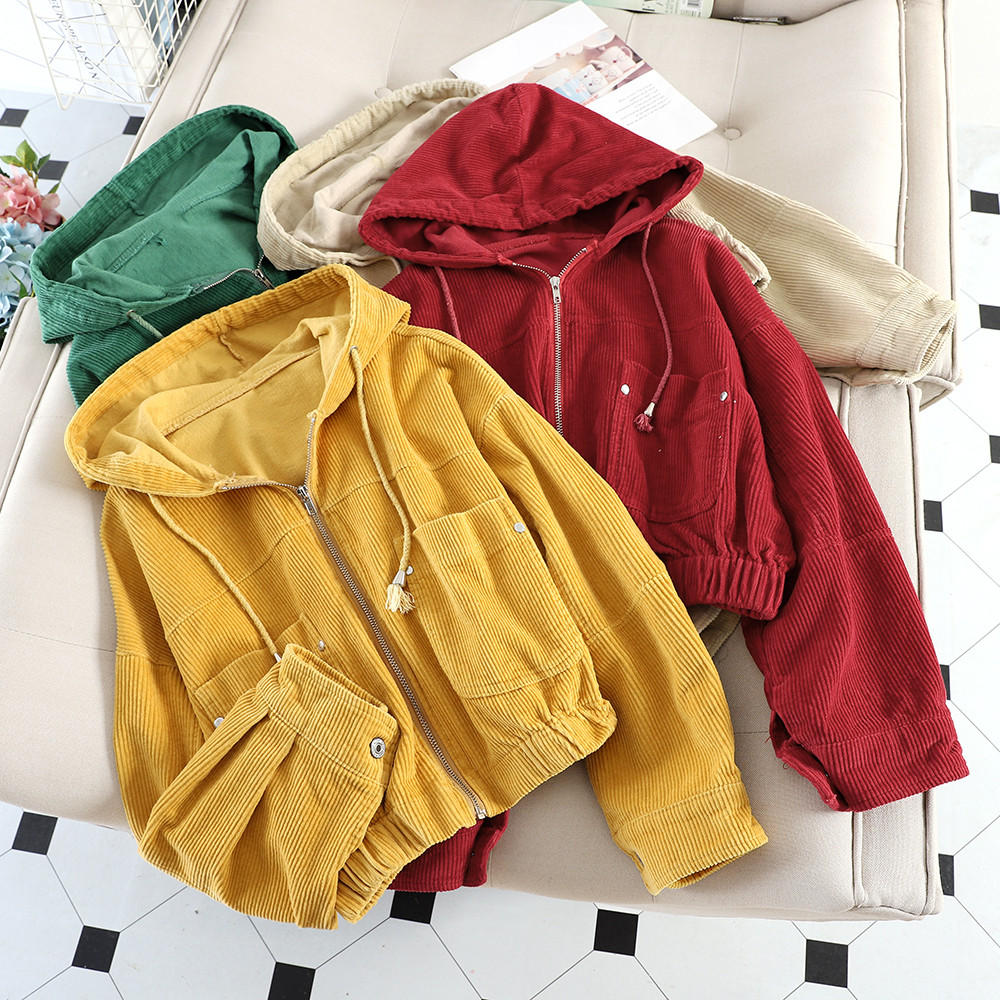 Γυναικείο  μπουφάν για το φθινόπωρο με κουκούλα σε διάφορα χρώματα
