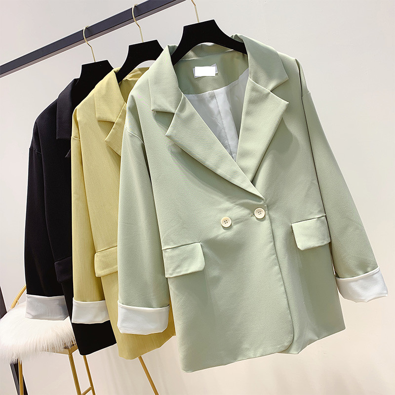 Модерно дамско сако с копчета в три цвята