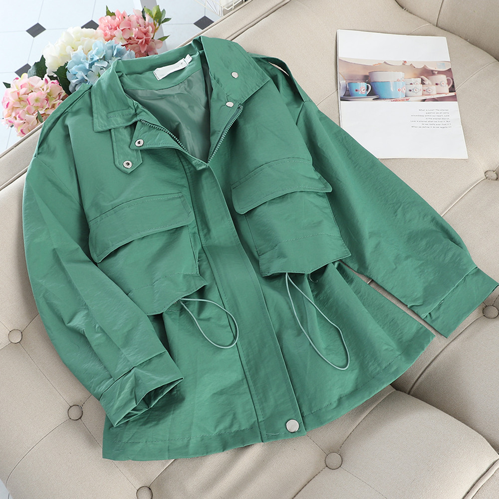 Geacă casual de damă cu legături în talie în mai multe culori