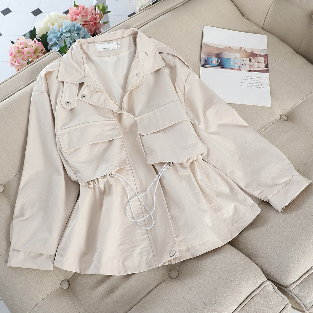 Geacă casual de damă cu legături în talie în mai multe culori