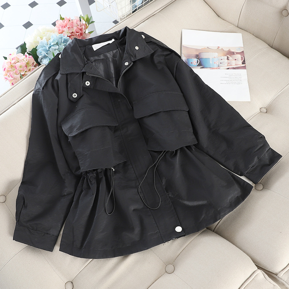 Geacă casual de damă cu legături în talie în mai multe culori