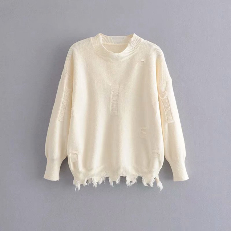 Pulover de dama cu motiv rupt in patru culori