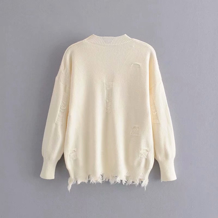 Pulover de dama cu motiv rupt in patru culori