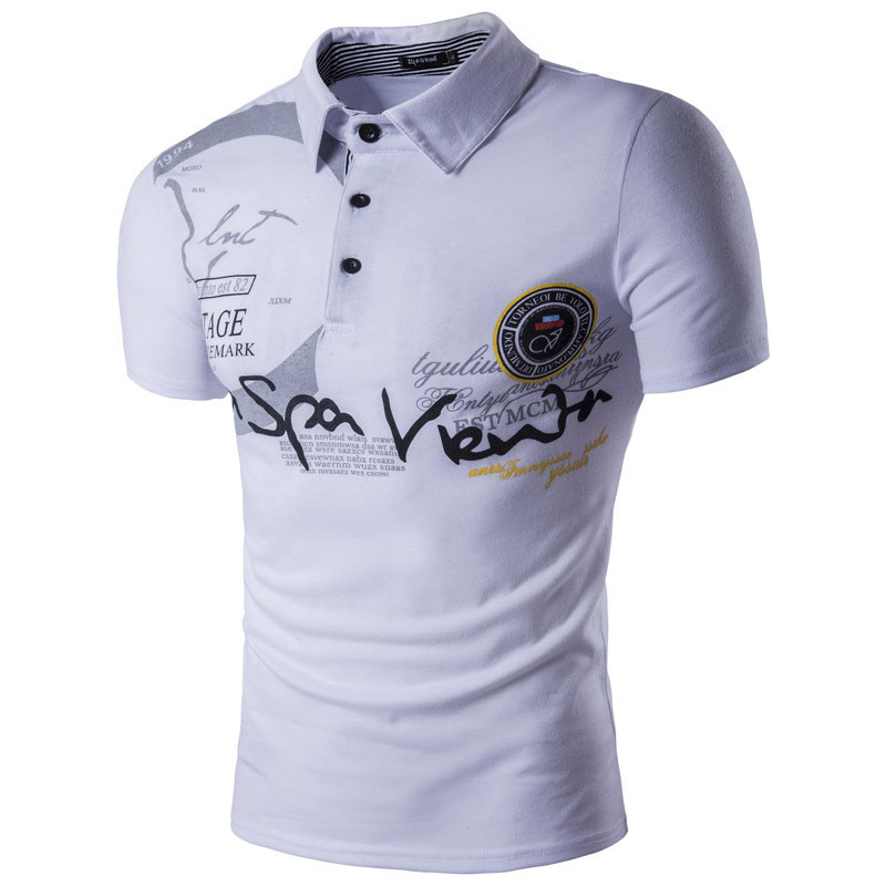 Tricou casual barbatesc cu maneca scurta si imprimeu in trei culori