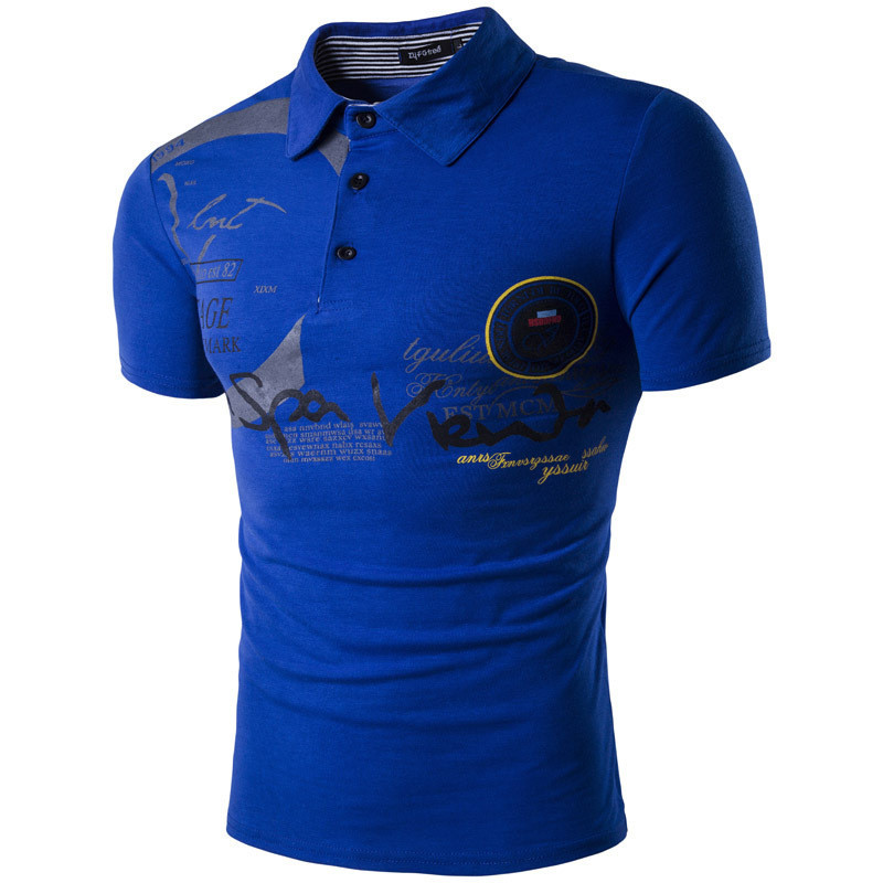 Tricou casual barbatesc cu maneca scurta si imprimeu in trei culori