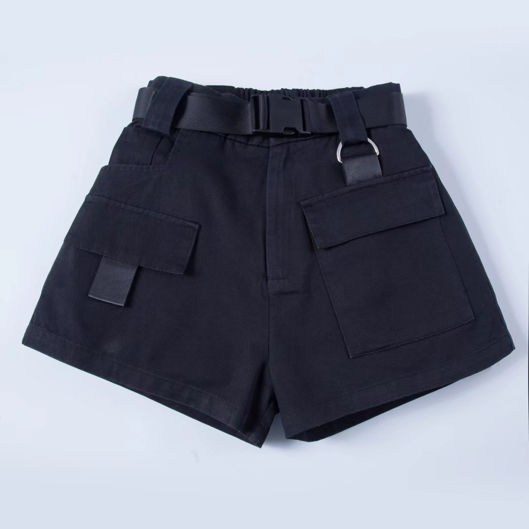 Pantaloni scurti casual de dama in trei culori cu curea