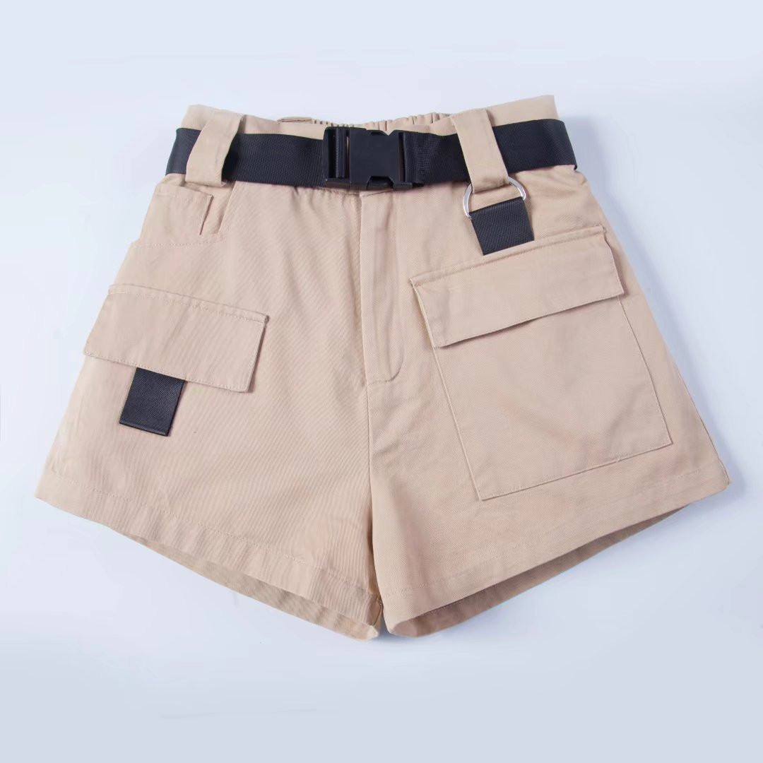 Pantaloni scurti casual de dama in trei culori cu curea