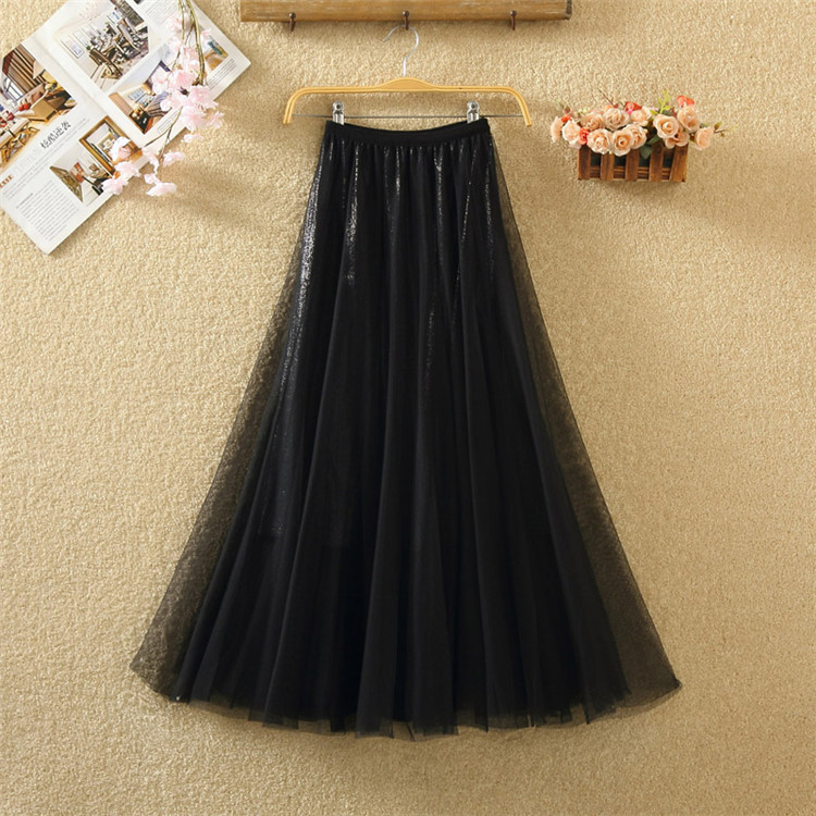 Fusta de dama eleganta in patru culori cu tul