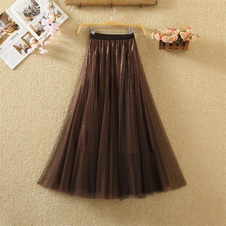 Fusta de dama eleganta in patru culori cu tul