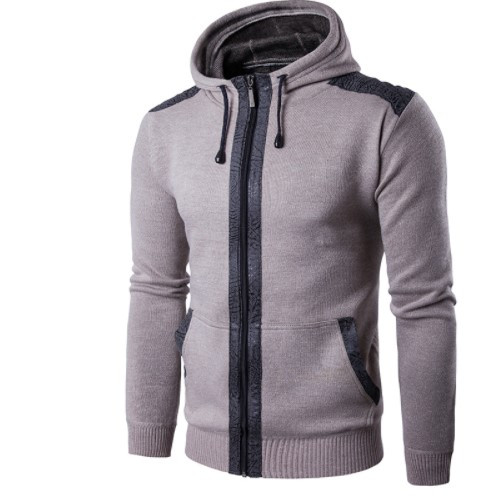 Μοντέρνα ανδρική  ζακέτα με κουκούλα και δεσμούς σε διάφορα χρώματα