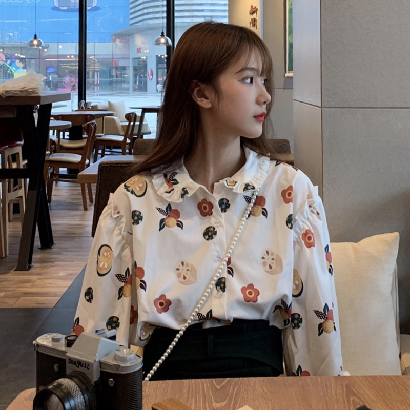 Cămașă modernă de damă alb cu mâneci lungi