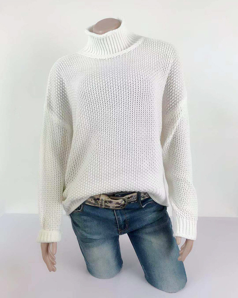 Pulover de dama cu guler inalt in mai multe culori