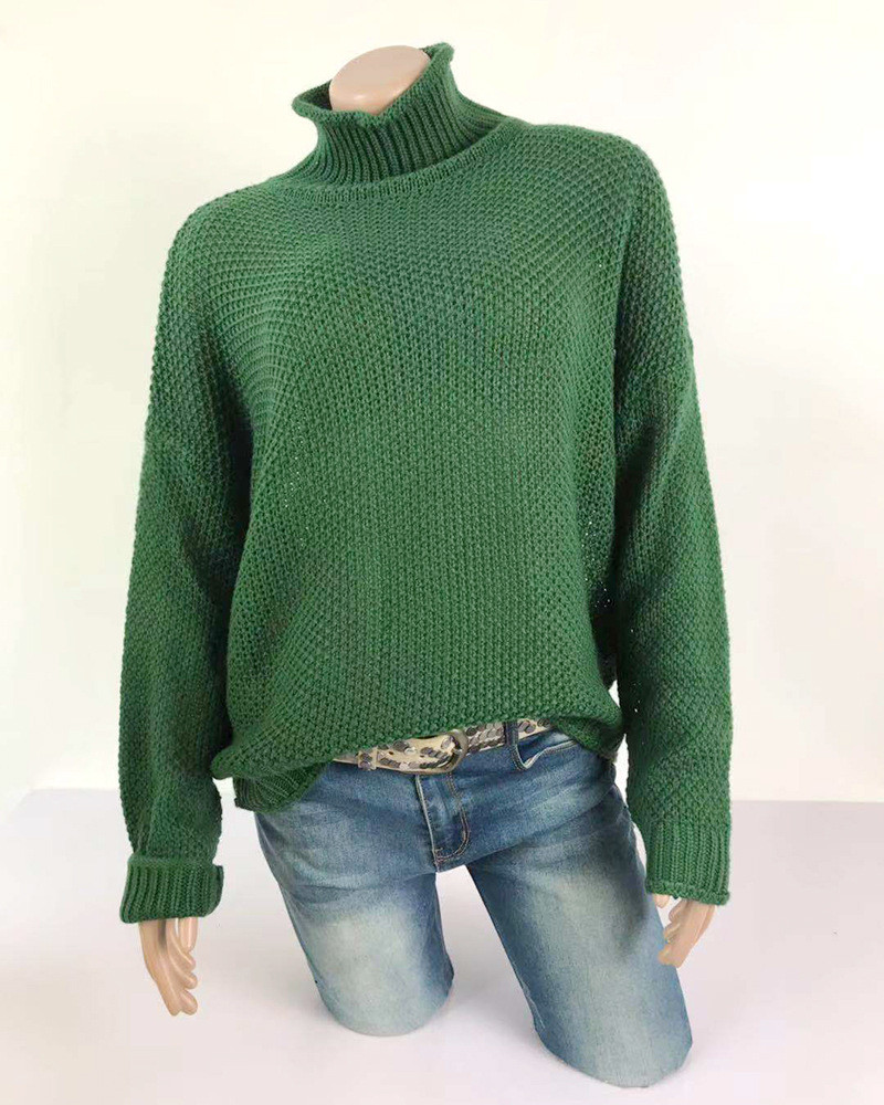 Pulover de dama cu guler inalt in mai multe culori