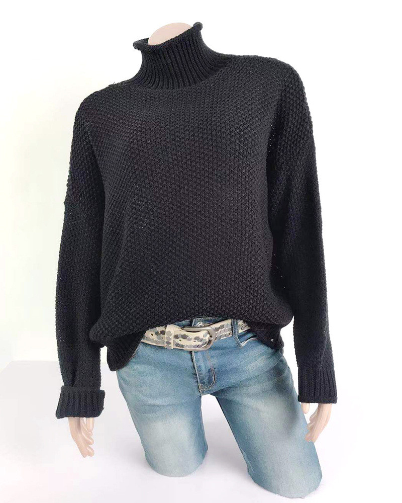 Pulover de dama cu guler inalt in mai multe culori