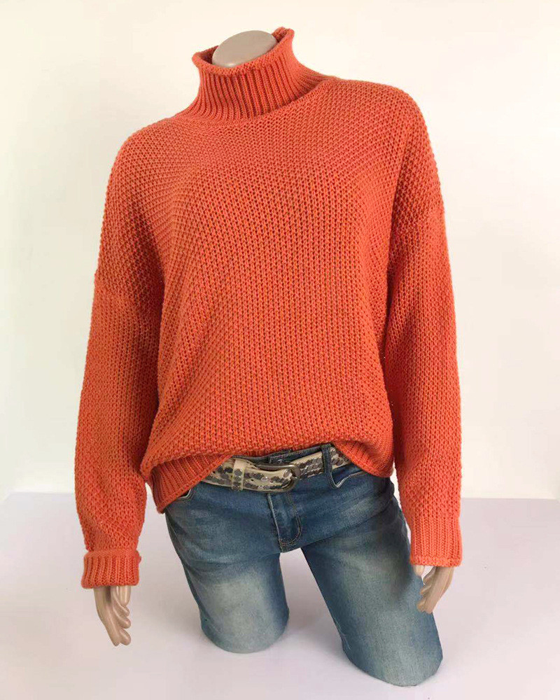 Pulover de dama cu guler inalt in mai multe culori