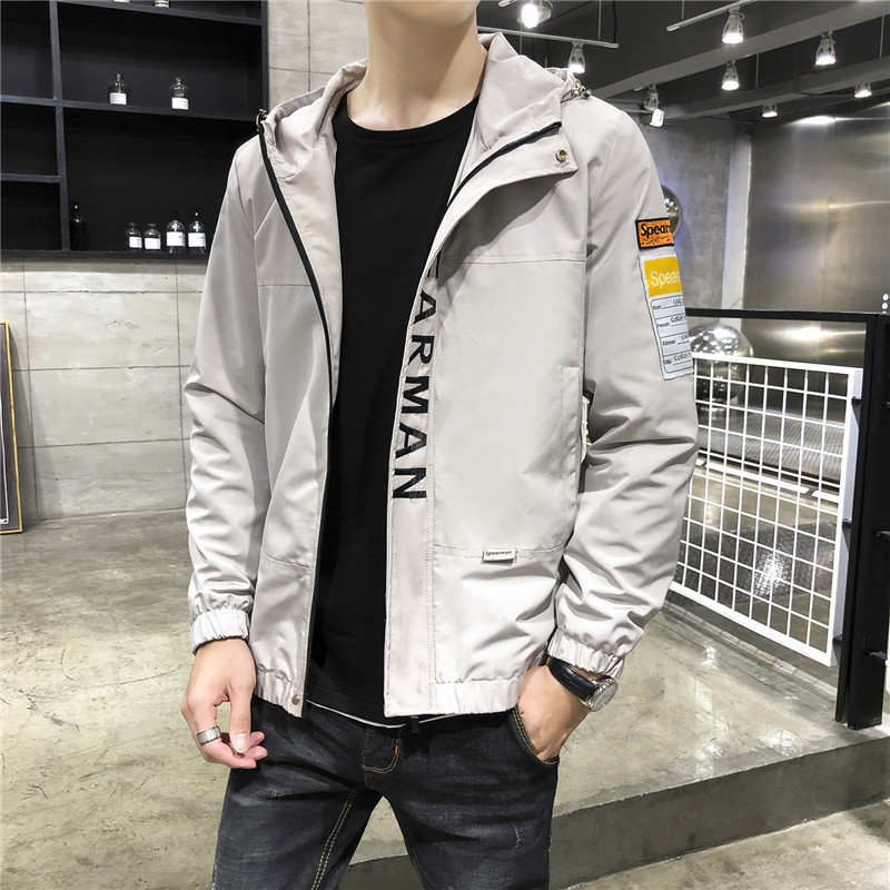 Jachetă modernă pentru bărbați în trei culori cu inscripții