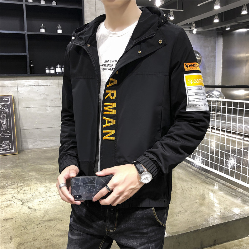 Jachetă modernă pentru bărbați în trei culori cu inscripții