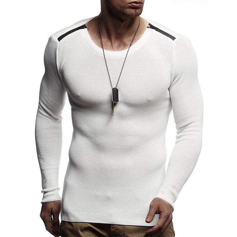 Tricou bărbătesc cu mâneci lungi și fermoar în patru culori