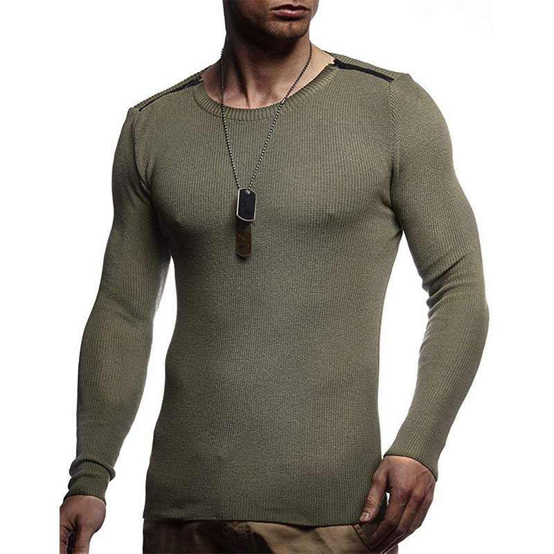 Tricou bărbătesc cu mâneci lungi și fermoar în patru culori